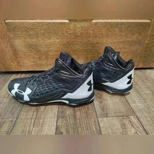 Under Armour UA Deception Mid DT Black White Men’s Size 12.5 Baseball Cleats NEW